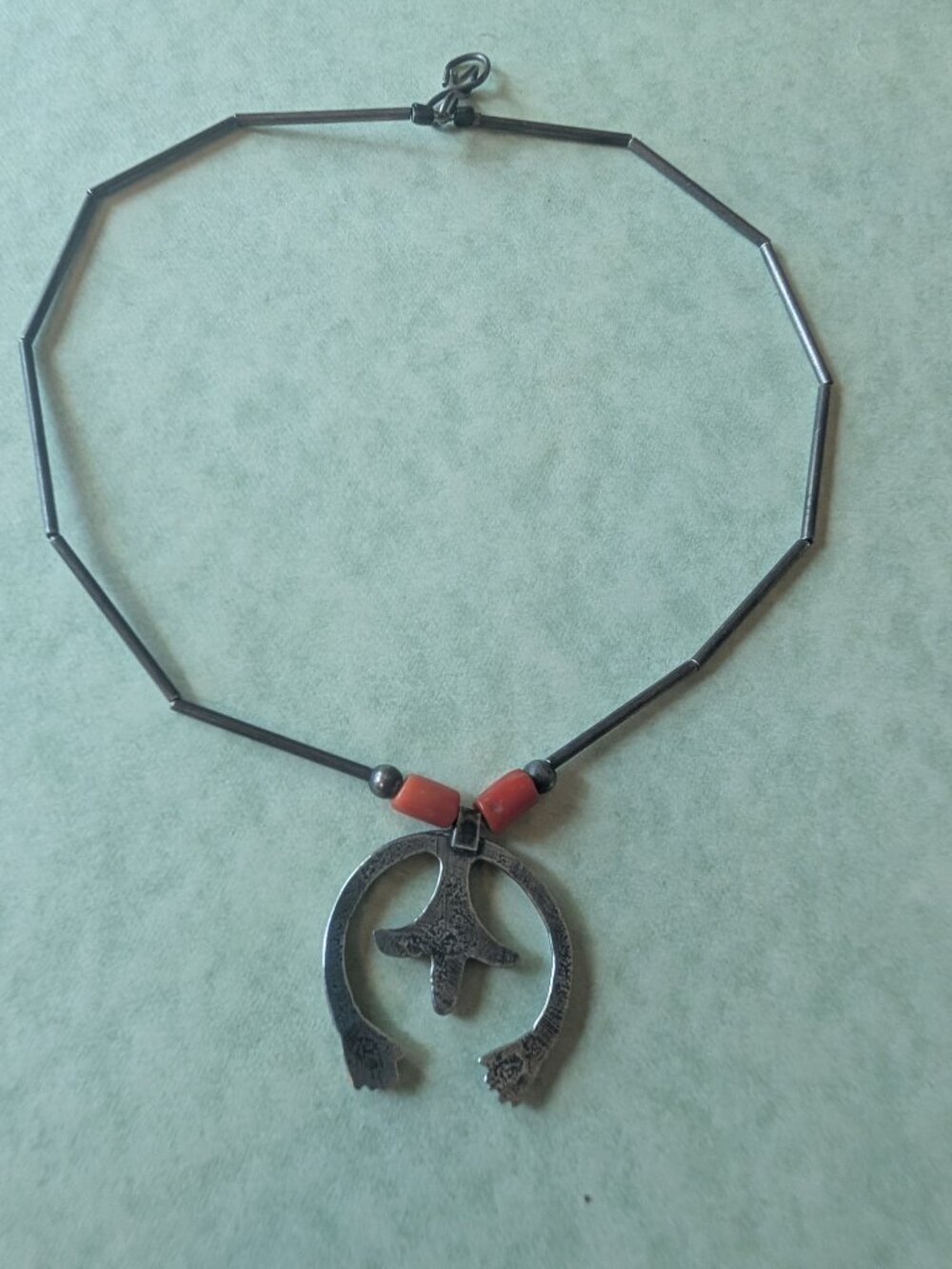 NAVAJO VINTAGE NAJA SILVER NECKLACE - Picture 5 of 8